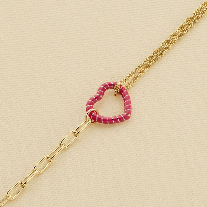 Link bracelet SESHA - Pink / Gold - All bracelets  | Agatha