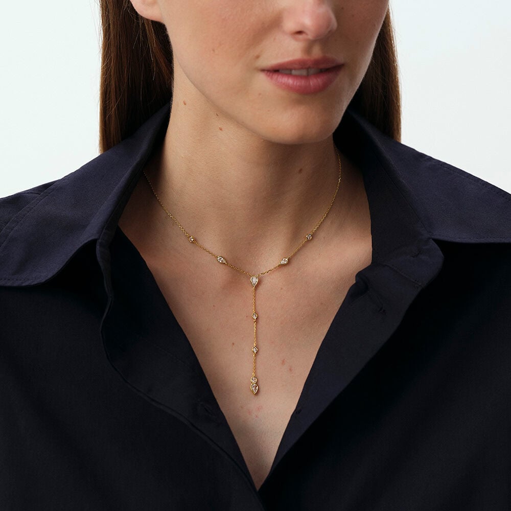 Mid-length necklace CANDY - Crystal / Golden - Mid-length necklace  | Agatha