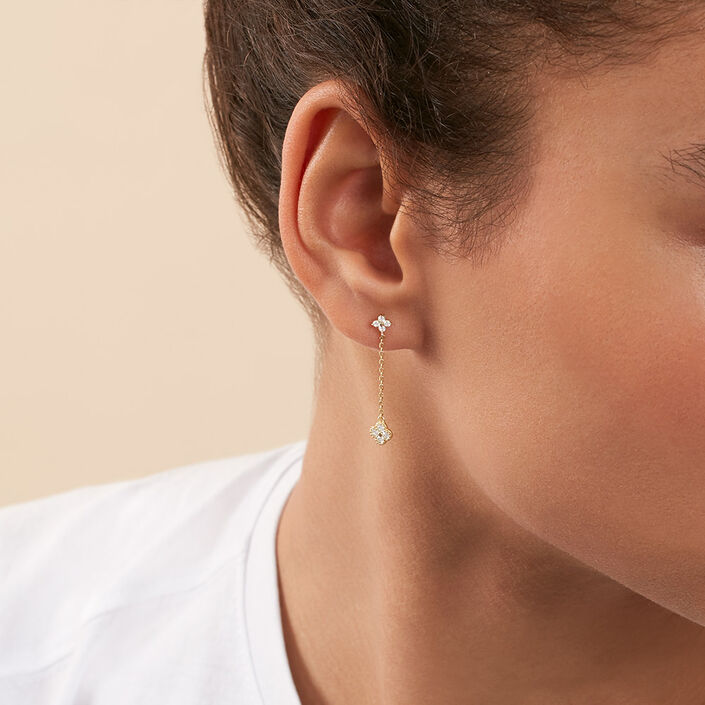 Long earrings BELOVED - Crystal / Golden - All jewellery  | Agatha