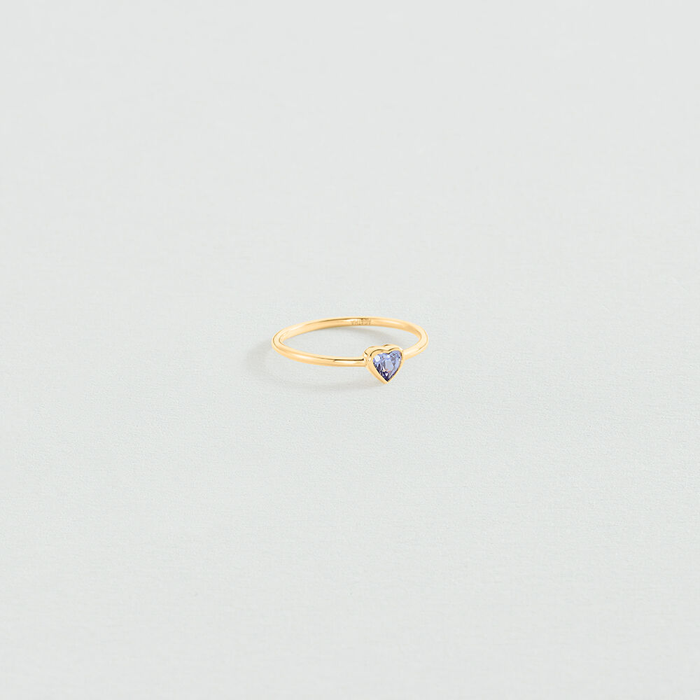 Thin ring HEART CANDY - Purple / Gold