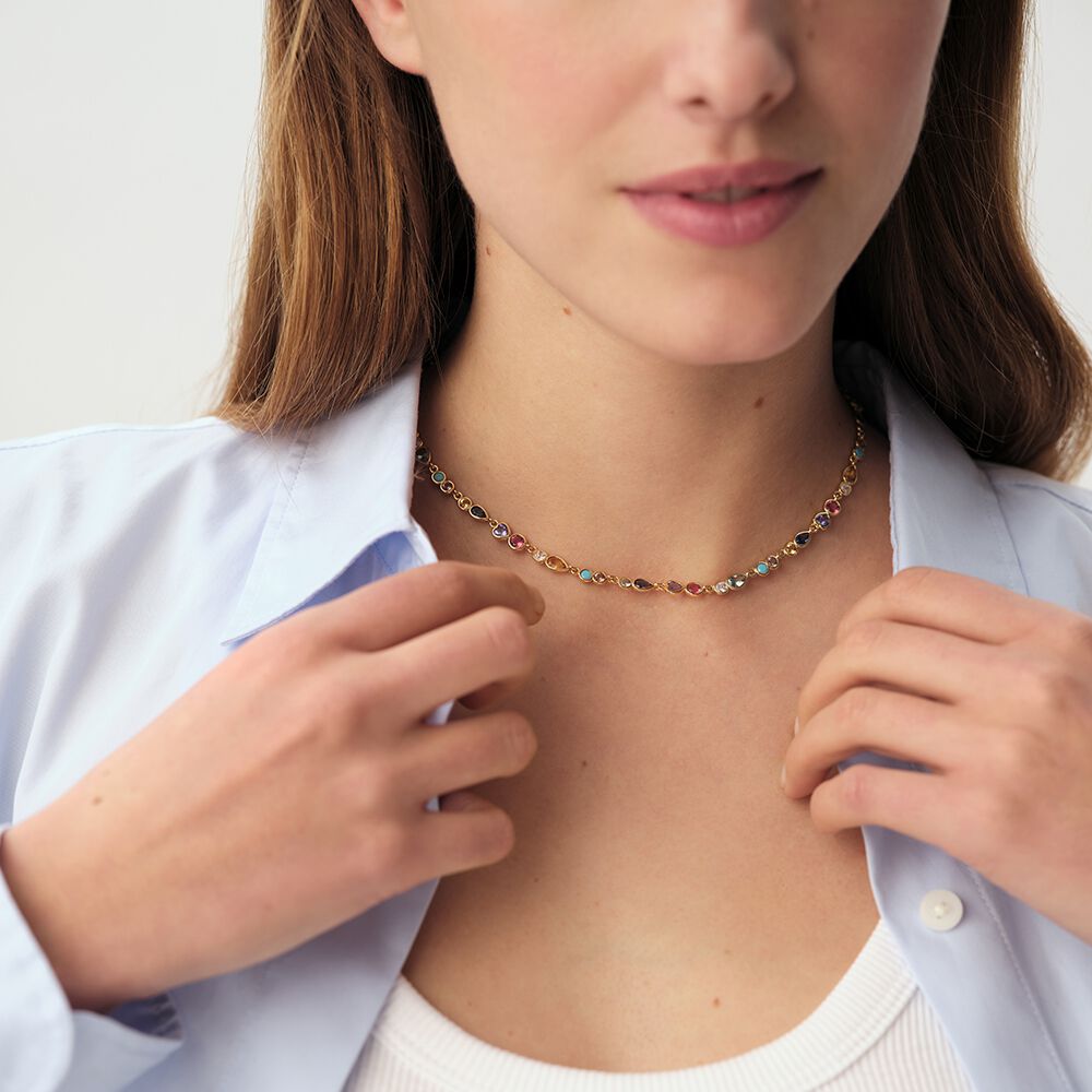 Choker necklace CANDY - Multicolor / Gold - Choker necklace  | Agatha