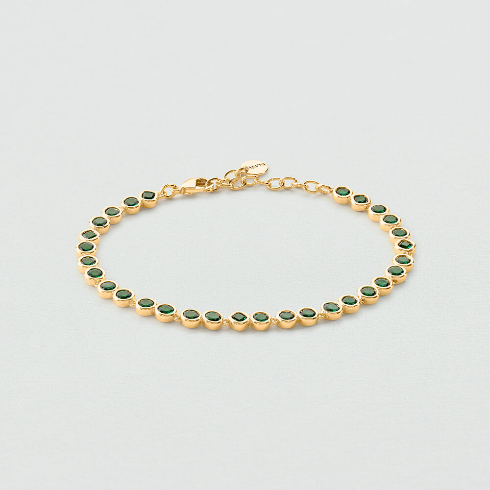 Link bracelet RIVIERE SAINT GERMAIN - Green / Golden - Bracelets  | Agatha