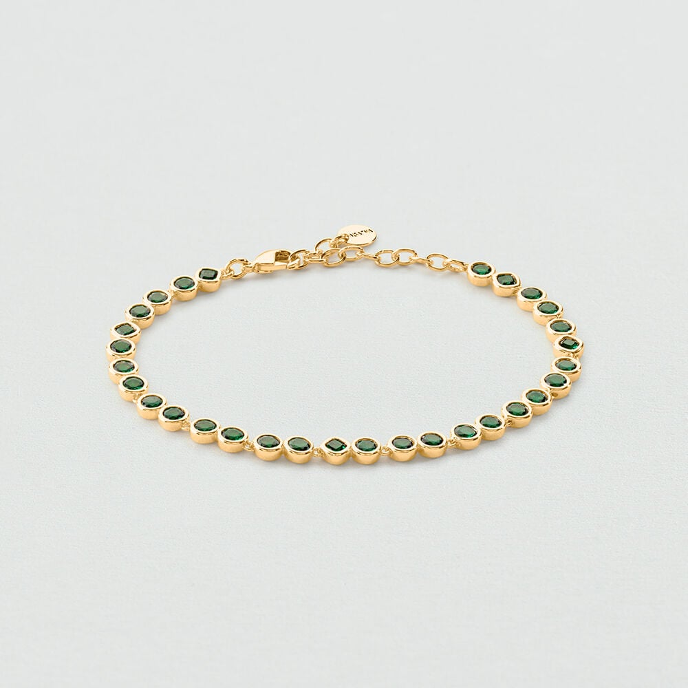 Link bracelet RIVIERE SAINT GERMAIN - Green / Golden - Bracelets  | Agatha