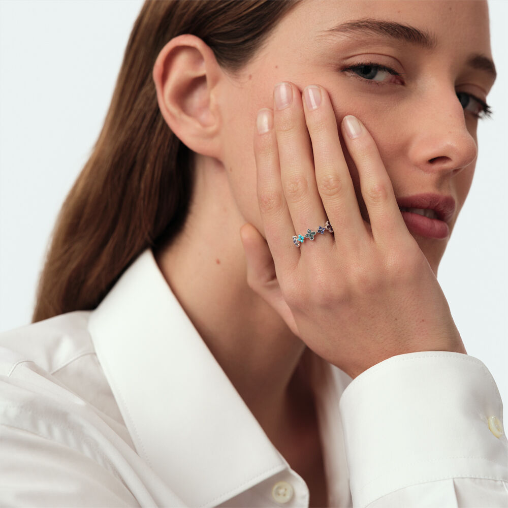 Thin ring RIN12BELOVED - Multicolor / Silver - Rings  | Agatha