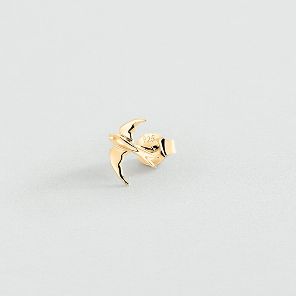 Stud earrings BIRD MIX & MATCH - Golden - Genuine silver  | Agatha