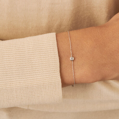 Link bracelet BRILLANT - Crystal / Silver - All bracelets  | Agatha