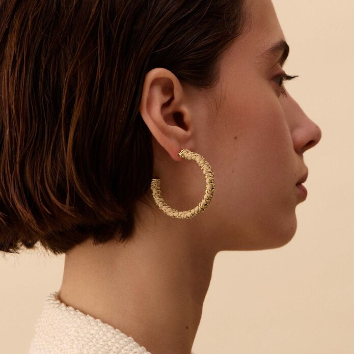 Hoops EAR3RAFIA - Beige / Golden - All jewellery  | Agatha
