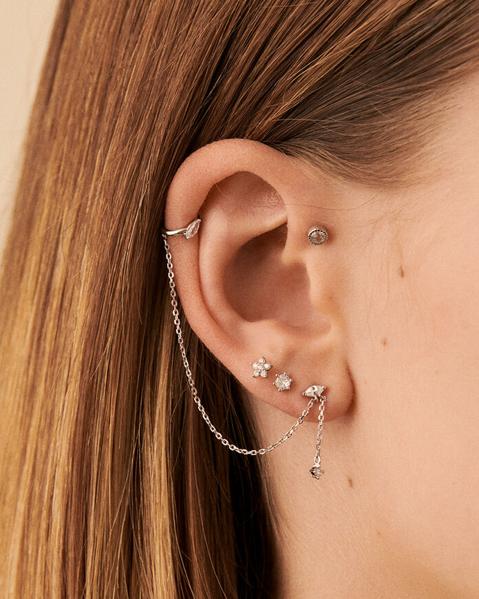 Ear cuff AMAS - Crystal / Silver - All jewellery  | Agatha