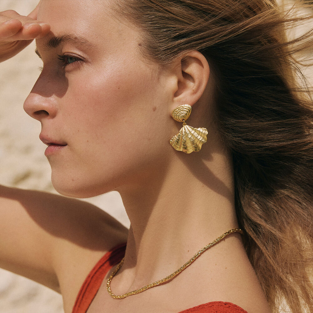 Long earrings CALYPSO - Golden - Earrings  | Agatha