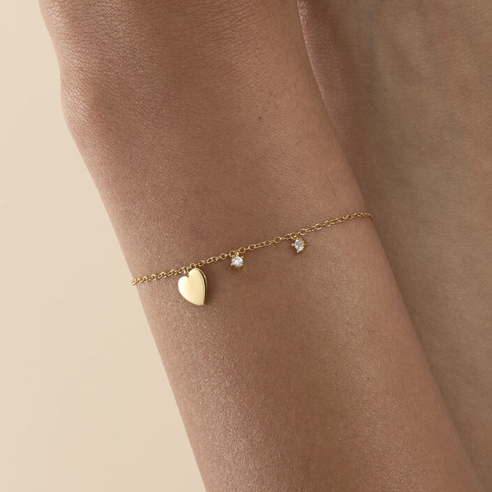 Link bracelet CORAZON - Crystal / Golden - All bracelets  | Agatha