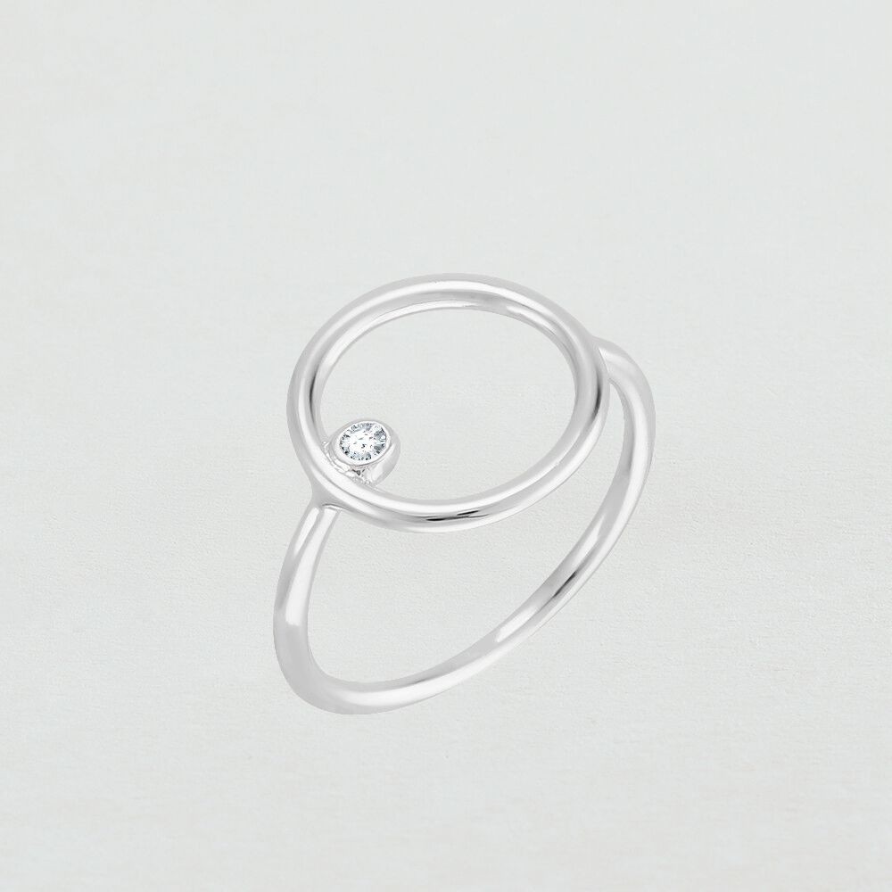 Thin ring PHOEBE - Crystal / Silver - Outlet  | Agatha