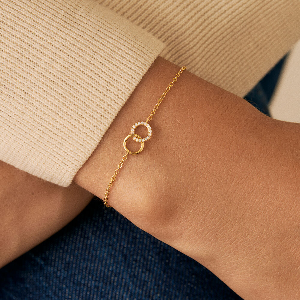 Link bracelet RONDOU - Crystal / Golden - 9:42  | Agatha