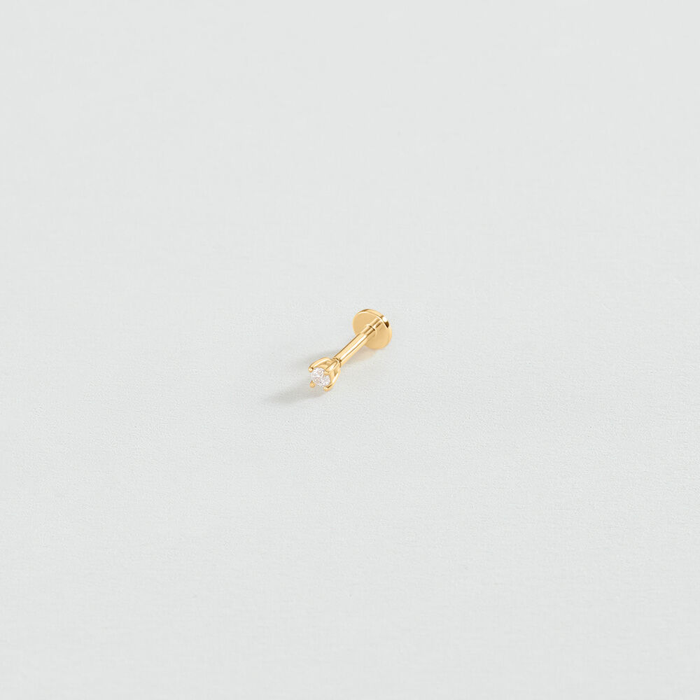 Piercing stud MIX & MATCH - Crystal / Golden - Genuine silver  | Agatha