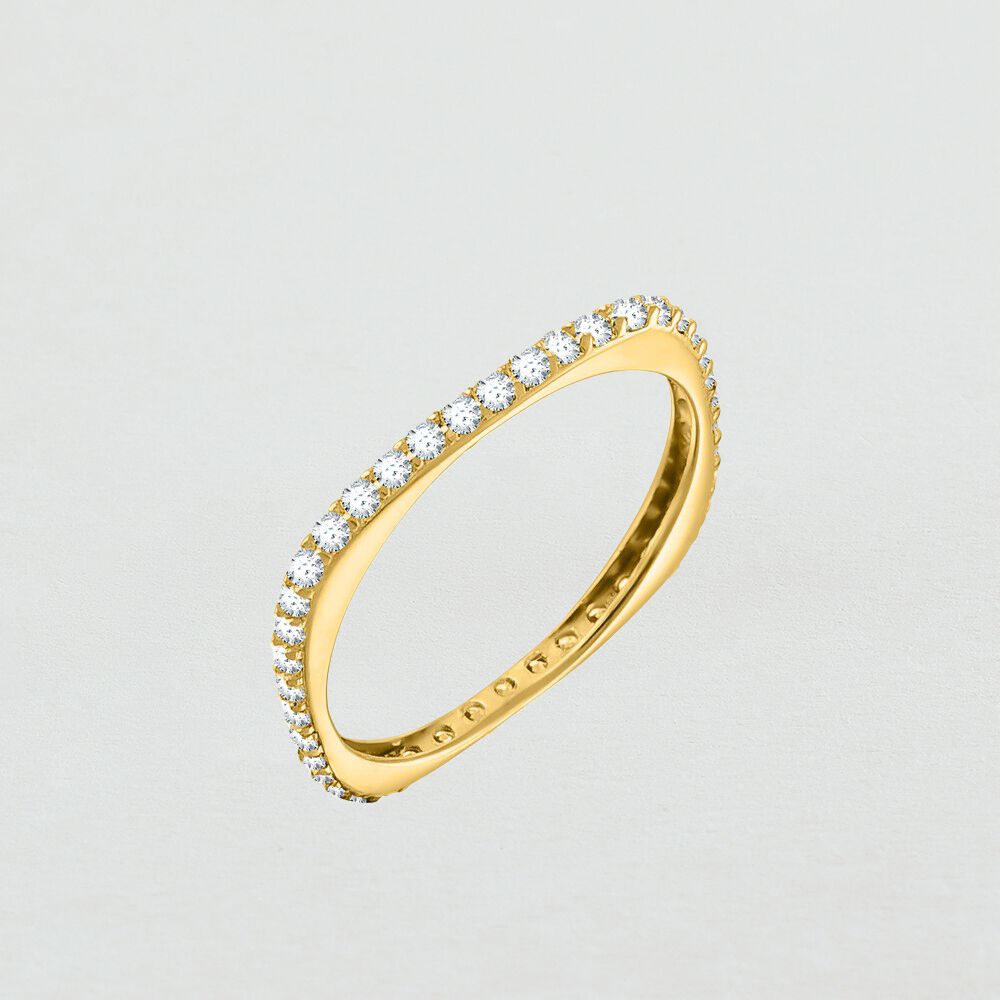 Thin ring CARRE - Crystal / Golden - Rings  | Agatha