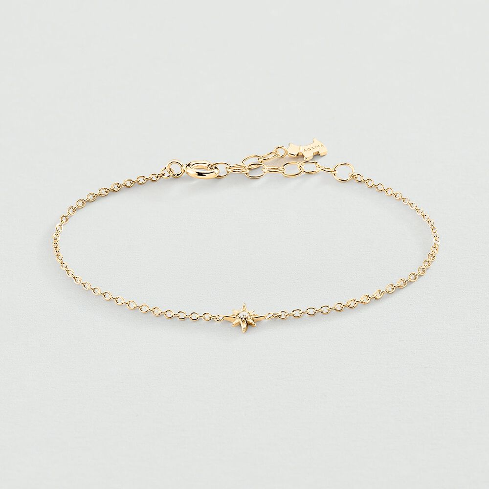 Link bracelet OURSE - Crystal / Golden - Genuine silver  | Agatha