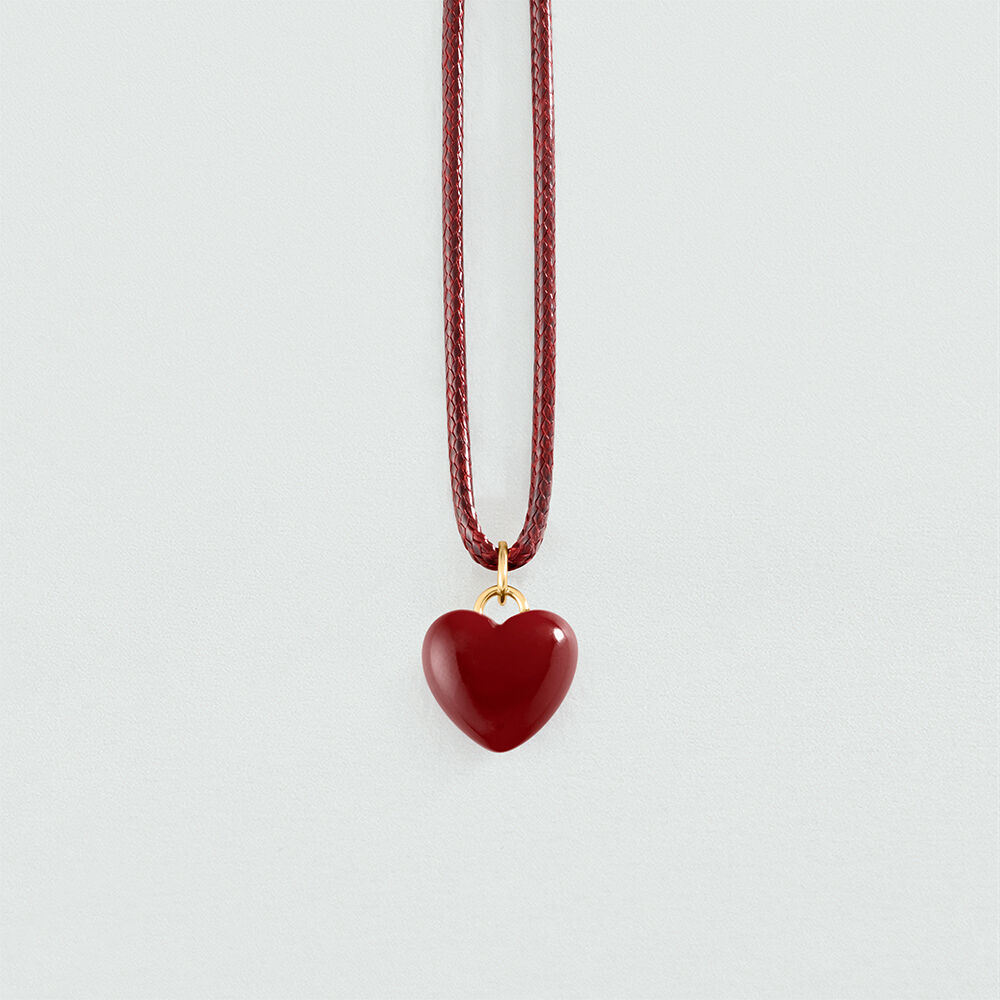 Mid-length necklace SACR&Eacute; C&OElig;UR - Red / Gold - Mid-length necklace  | Agatha
