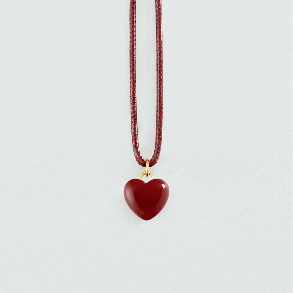 Mid-length necklace SACR&Eacute; C&OElig;UR - Red / Gold - Mid-length necklace  | Agatha