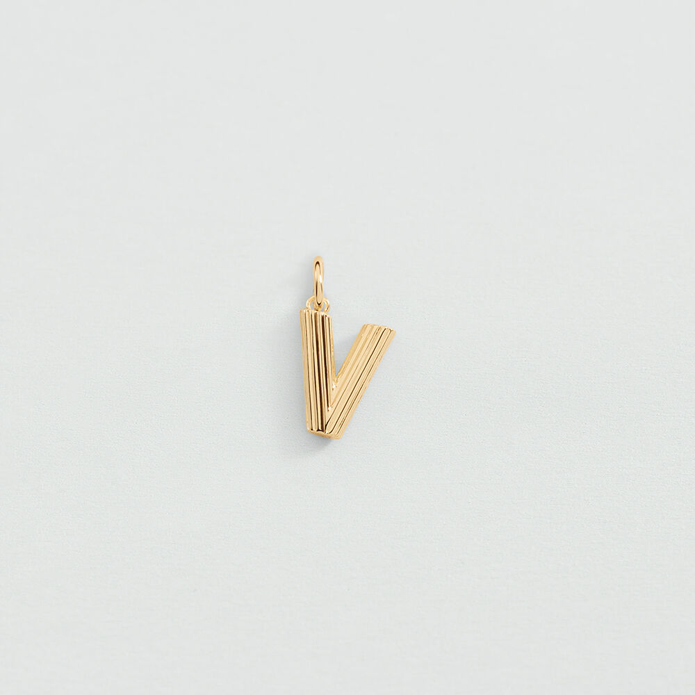Pendant LETTER V - Golden - Jewellery  | Agatha