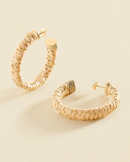 Hoops EAR3RAFIA - Beige / Golden - All jewellery  | Agatha