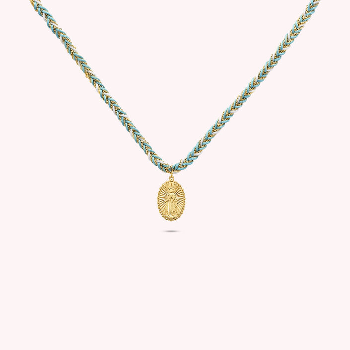 Choker necklace POWER - Blue / Gold - Addiction  | Agatha