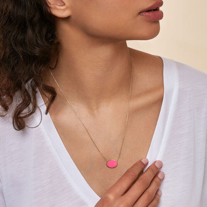 Mid-length necklace ATMA - Mother-of-pearl / pink - All jewellery  | Agatha