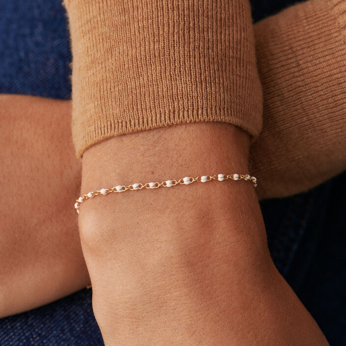 Link bracelet SMARTY - White / Gold - All bracelets  | Agatha