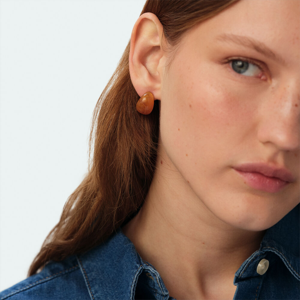 Hoops MADELEINE - Brown / Gold - Earrings  | Agatha