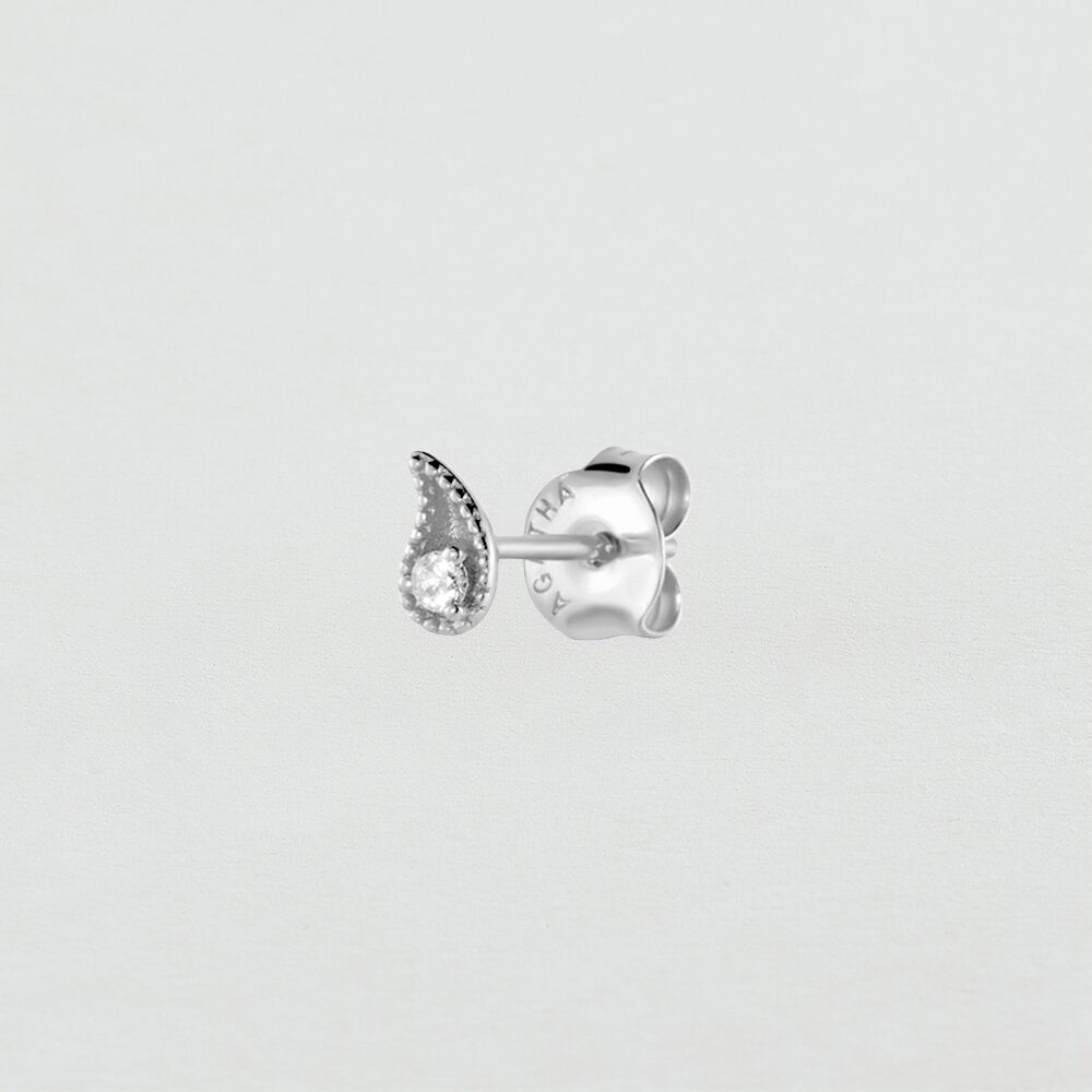 Piercing stud VIRGULA - Crystal / Silver - Outlet  | Agatha