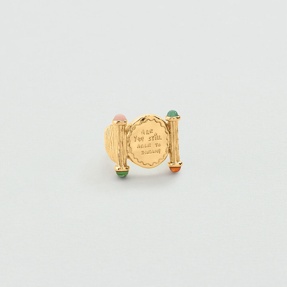 Large ring PANGEA - Multicolor / Gold - Large ring  | Agatha
