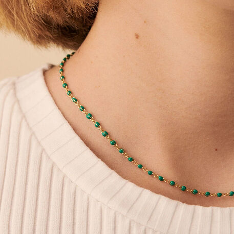 Choker necklace SMARTY - Green / Golden - All jewellery  | Agatha
