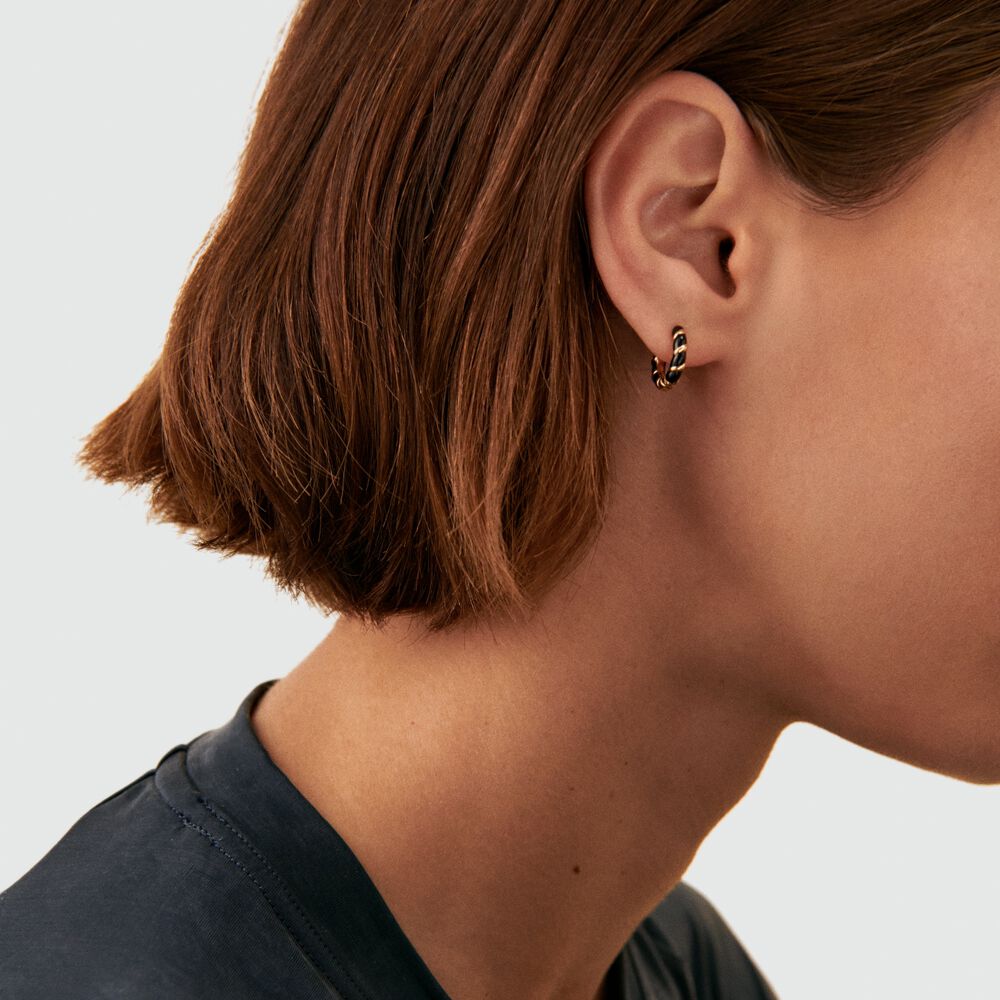 Hoop piercing MIX& MATCH - Black / Gold - Hoop piercing  | Agatha