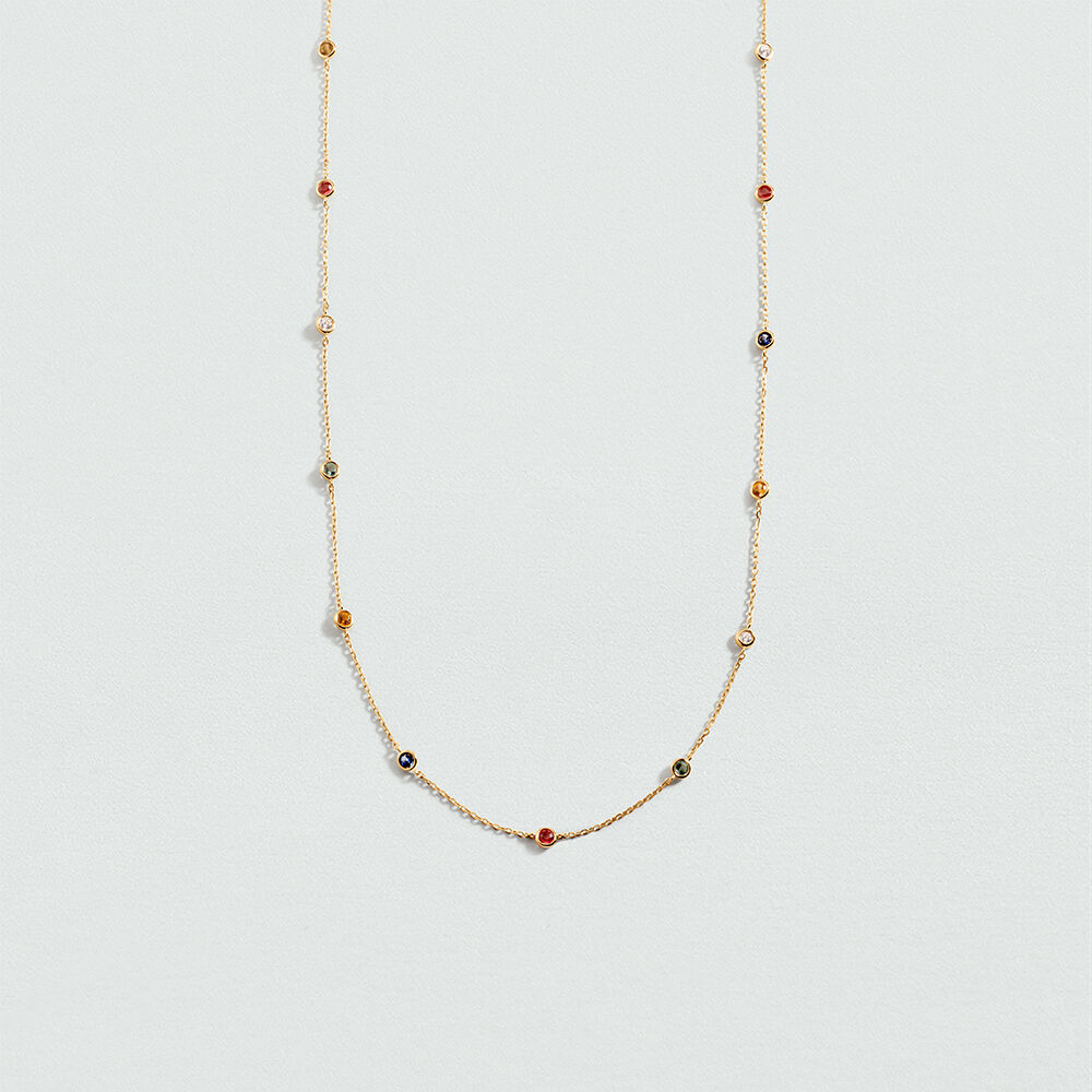 Long necklace BRILLANT - Multicolor / Gold - Long necklace  | Agatha