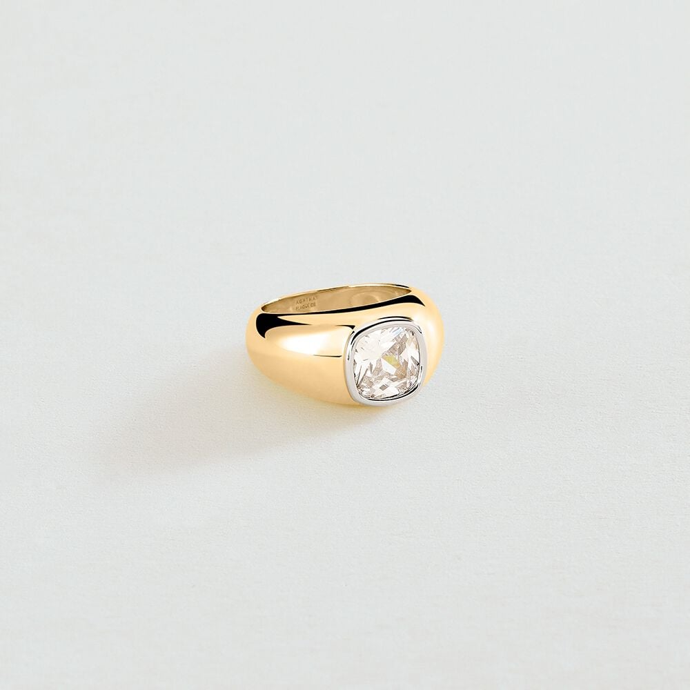 Large ring CUSHION VICTOIRE - Golden - Jewellery  | Agatha