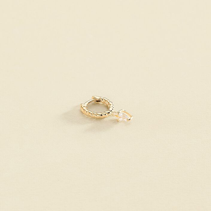 Hoop piercing MAMBA - Crystal / Golden - All jewellery  | Agatha