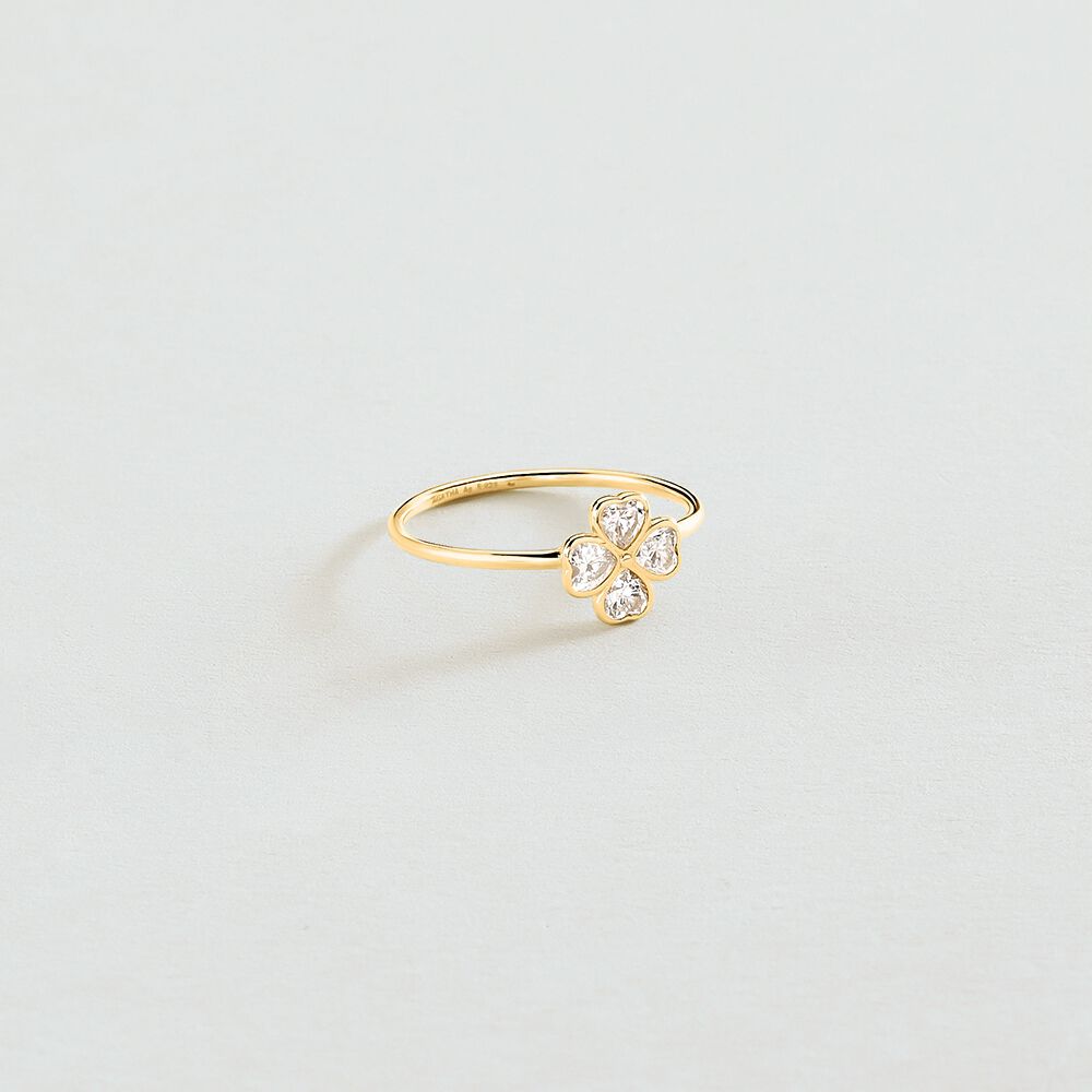 Thin ring FELICITE - Crystal / Golden - Jewellery  | Agatha