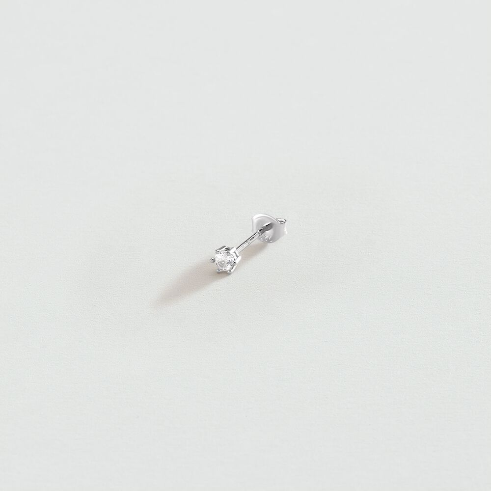 Piercing stud ZIRCON - Crystal / Silver - Jewellery  | Agatha