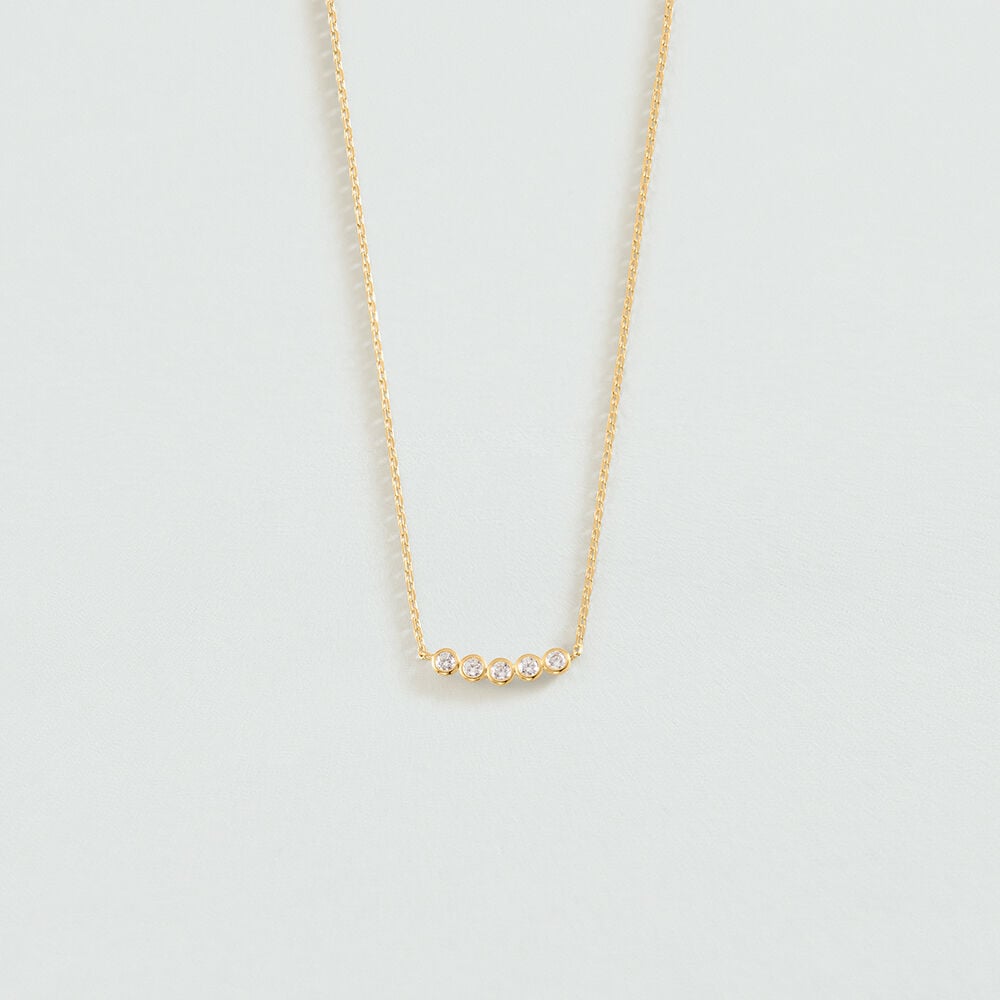 Mid-length necklace OD&Eacute;ON - Crystal / Golden - Mid-length necklace  | Agatha