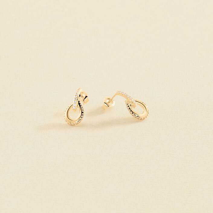 Long earrings GEMINI - Crystal / Gold - All jewellery  | Agatha