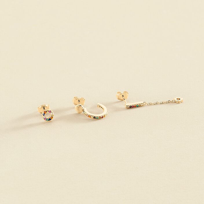 Piercing stud RAINBOW - Multicolor / Gold - All jewellery  | Agatha