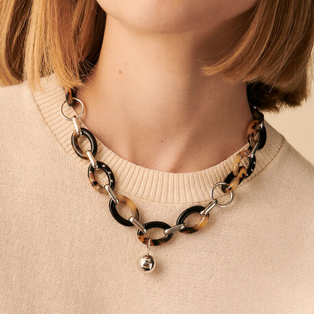Mid-length necklace BOUCLE - Tortoise / Black - All jewellery  | Agatha