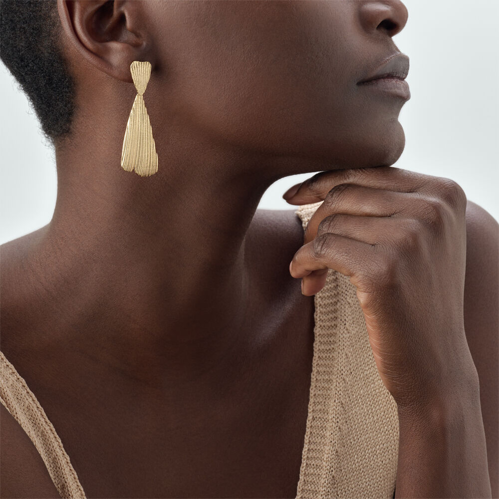 Long earrings CASSIS - Golden - Earrings  | Agatha