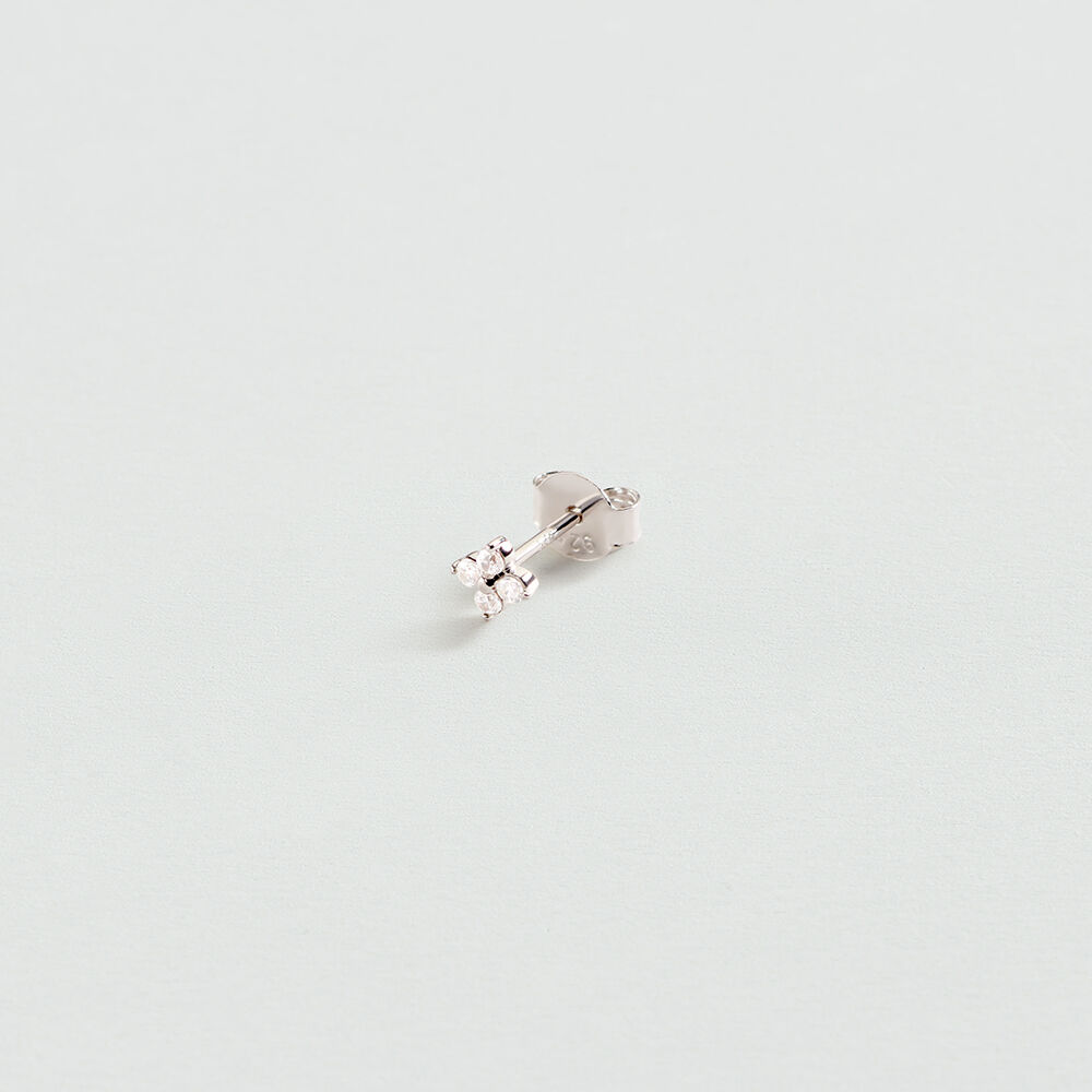 Single stud earring FLOWER MIX & MATCH - Crystal / Silver - Genuine silver  | Agatha
