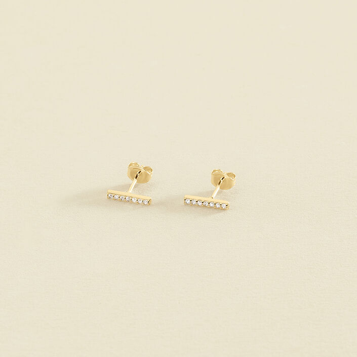 Stud earrings BARSHINE - Crystal / Gold - All earings  | Agatha