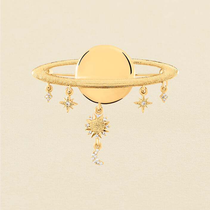 Brooch BIGBANG - Crystal / Golden - Accessories  | Agatha