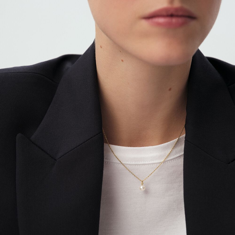 Choker necklace PERLYS - Pearl / Gold - Choker necklace  | Agatha