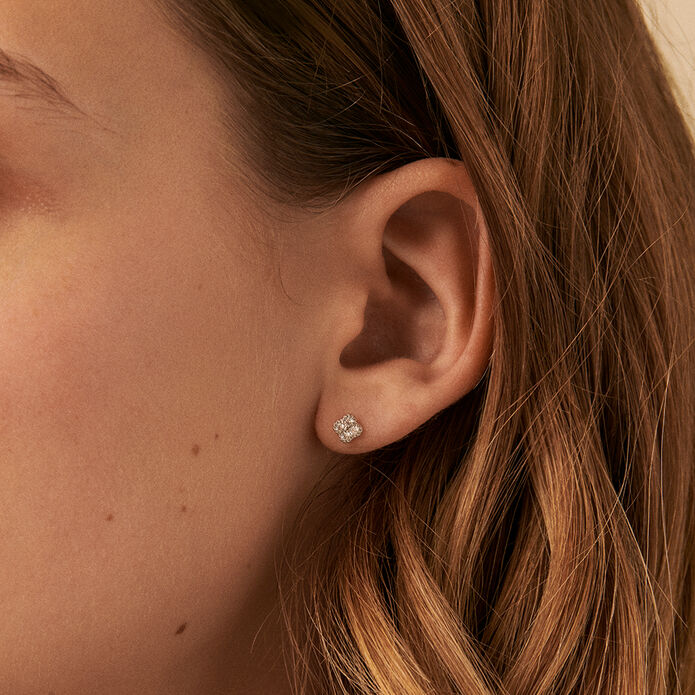 Stud earrings BELOVED - Crystal / Silver - All earings  | Agatha