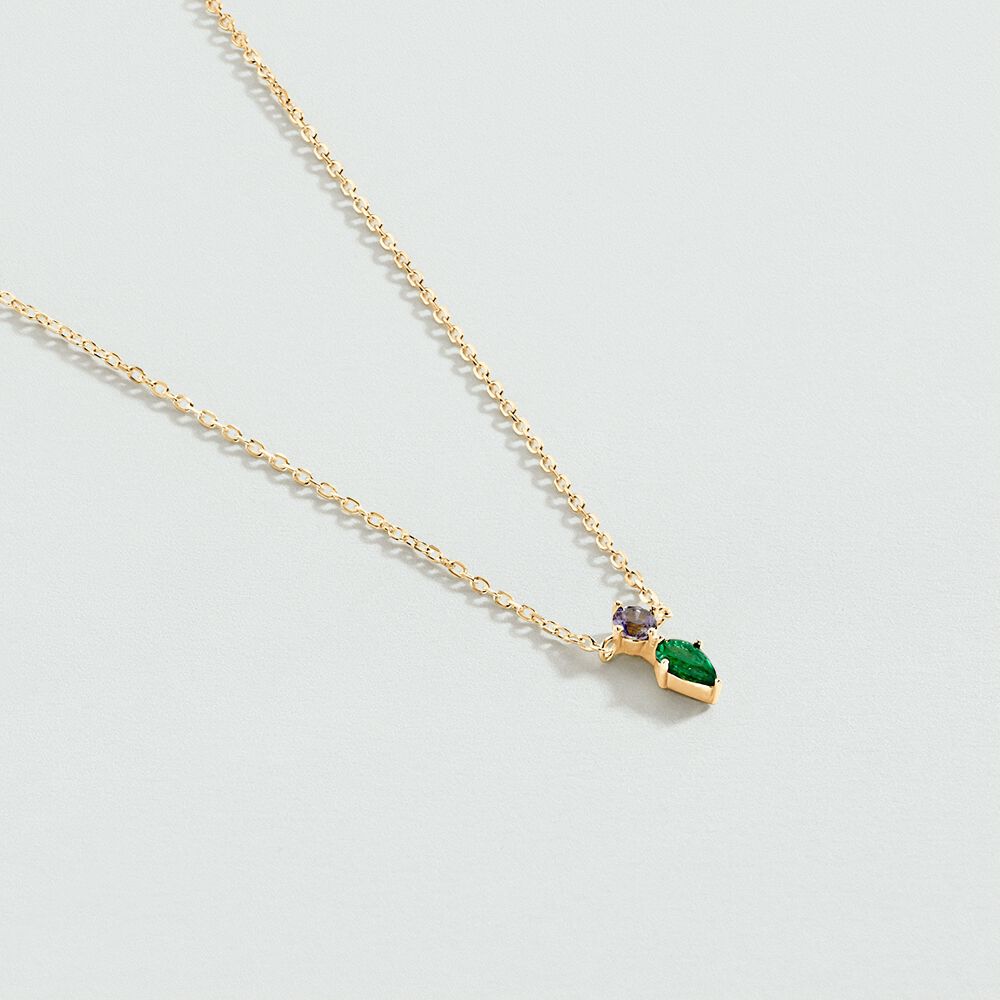 Choker necklace ASTRE - Green / Golden - Choker necklace  | Agatha