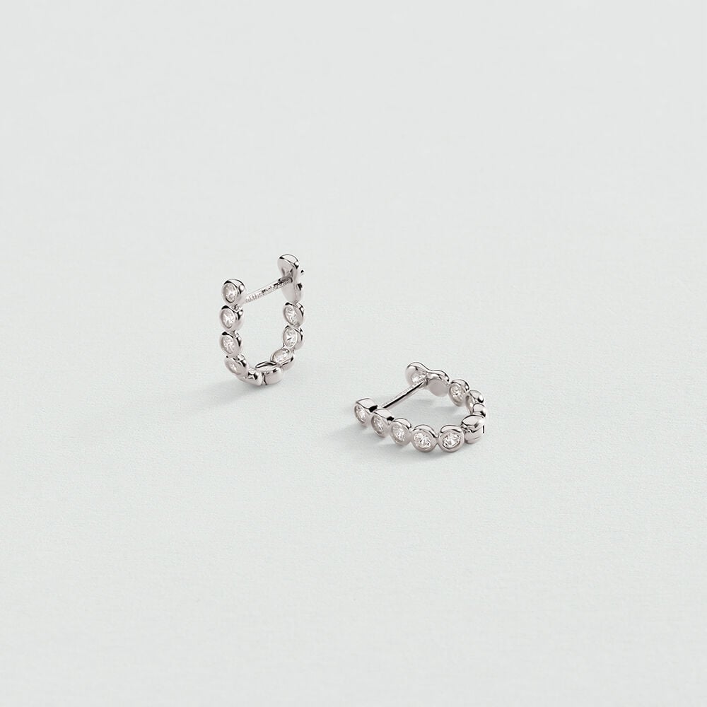 Hoops OD&Eacute;ON - Crystal / Silver - Earrings  | Agatha