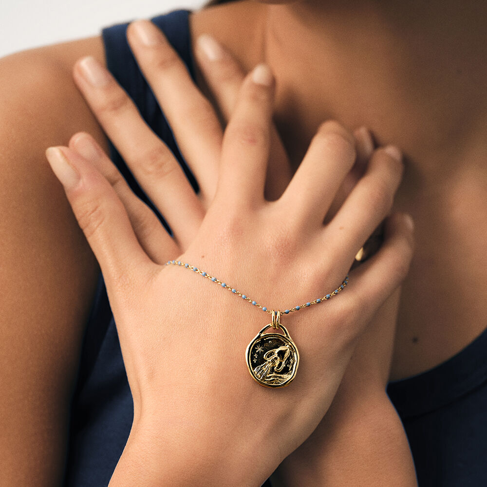 Pendant AQUARIUS ZODIAC - Golden - Jewellery  | Agatha