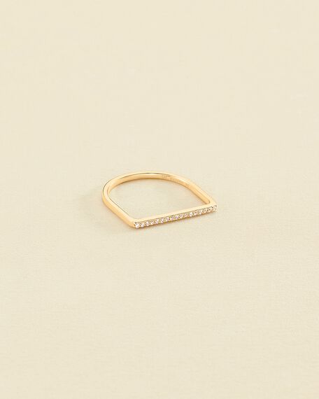 Thin ring BARSHINE - Crystal / Golden - All jewellery  | Agatha